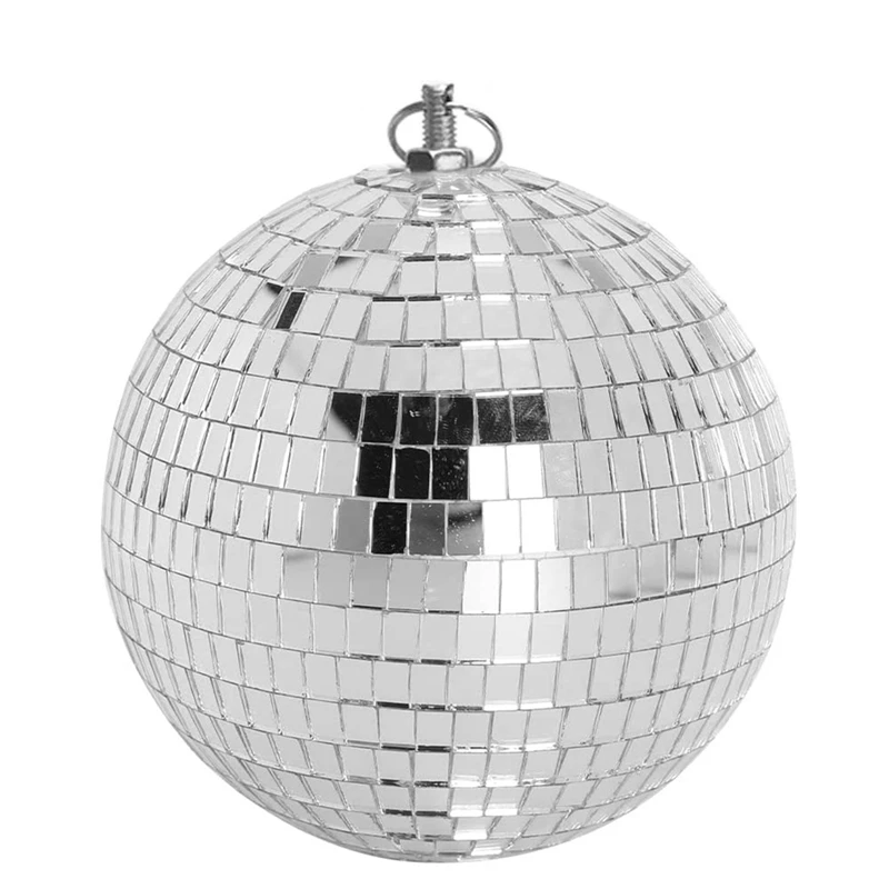 

30Cm Disco Light Mirror Ball, Stage Reflective Party Mirror Balls Silver With Hanging Rings For Dance, Birthday,Home