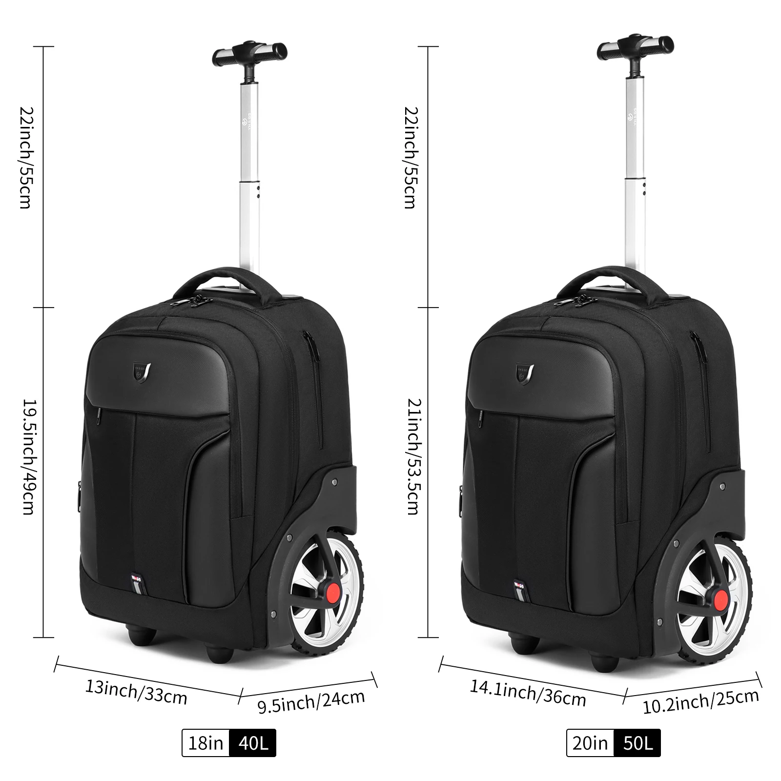 Mochila de bagagem rolante de 20 polegadas com rodas malas de viagem sacos de carrinho de grande capacidade mochila multifuncional para laptop