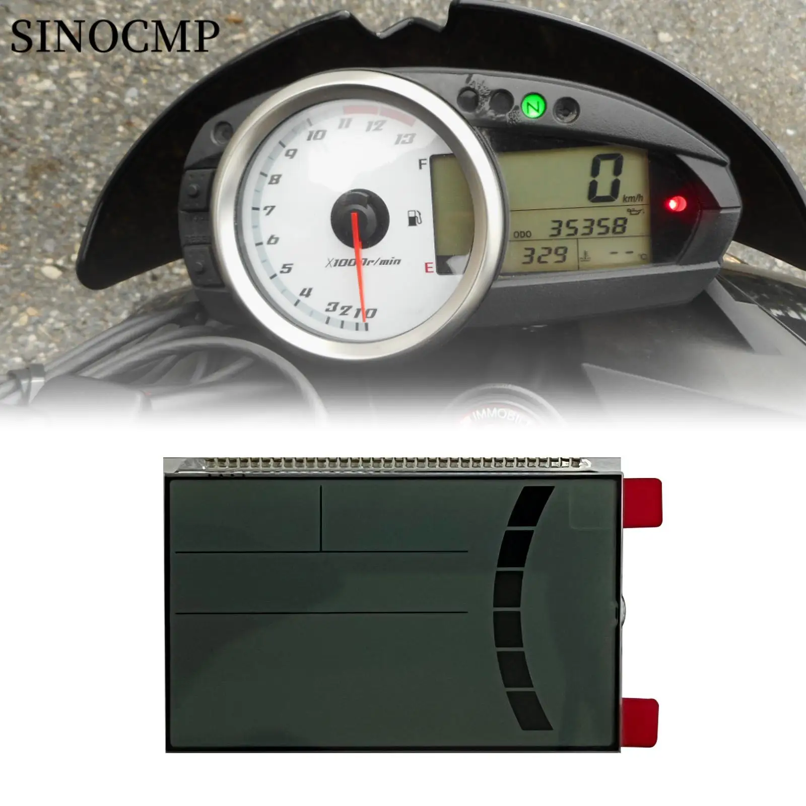 

Motorcycle Meter LCD Screen Display For Kawasaki Z1000 2007-2009 Z750 2007-2012 ZX6R 636 07-08 Speedometer Instrument Car Parts