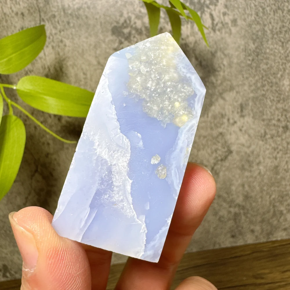 Blue Lace Agate Tower Crystal Natural Quartz Stone Home Decoration Minerals Mini Craft Beautiful Gifts Energy Healing Love