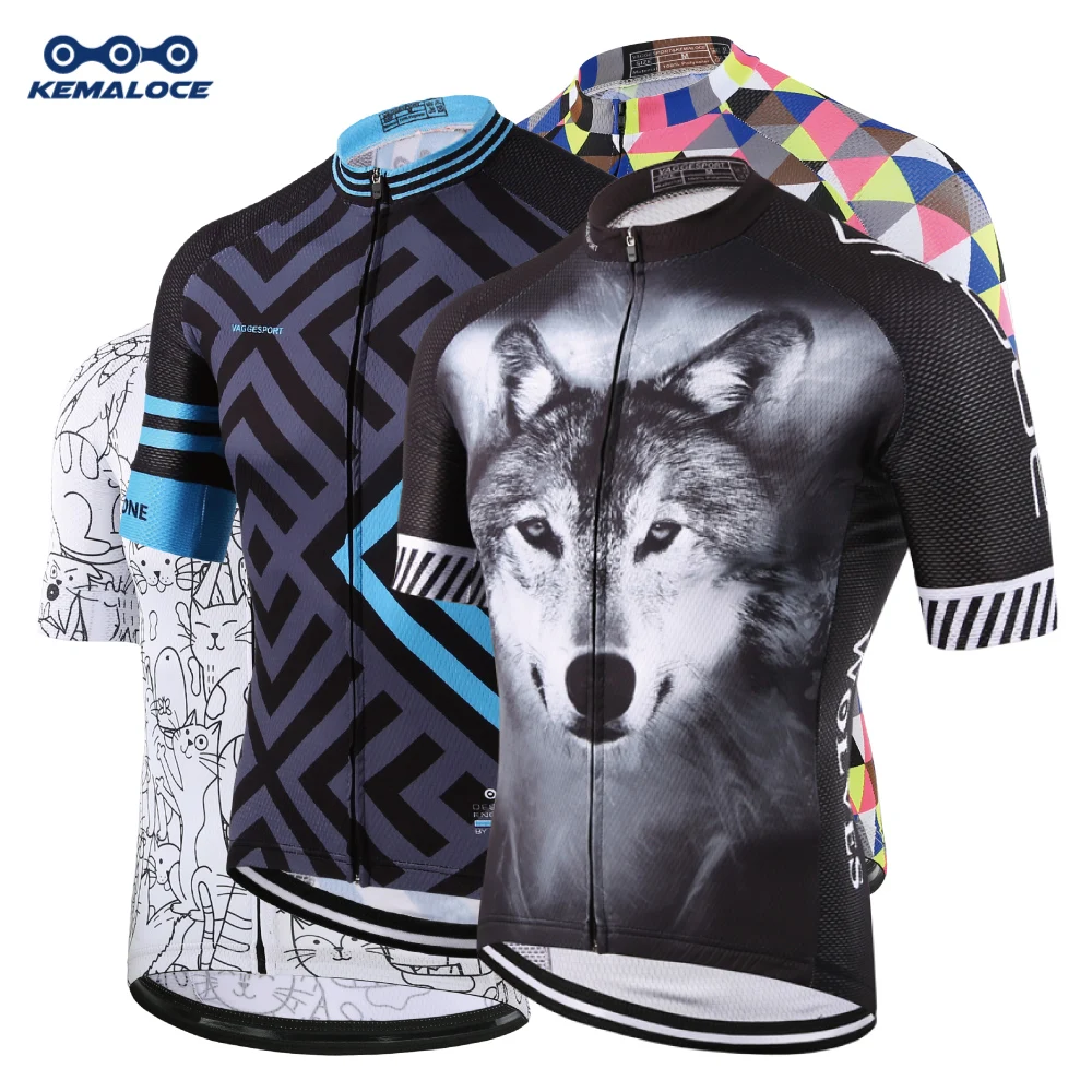 KEMALOCE Camisa De Ciclismo Masculina Projeto Lobo Unissex Esporte Original Verão Bicicleta Roupa Novidade Impresso Em 3D Camisa Ciclismo Preta
