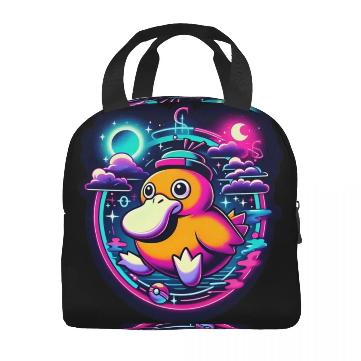 Ducky Night Pokemon Psyducks Lunch Bag Aesthetic Lunch Box Picnic Convenient Tote Food Bags Print Cooler Bag