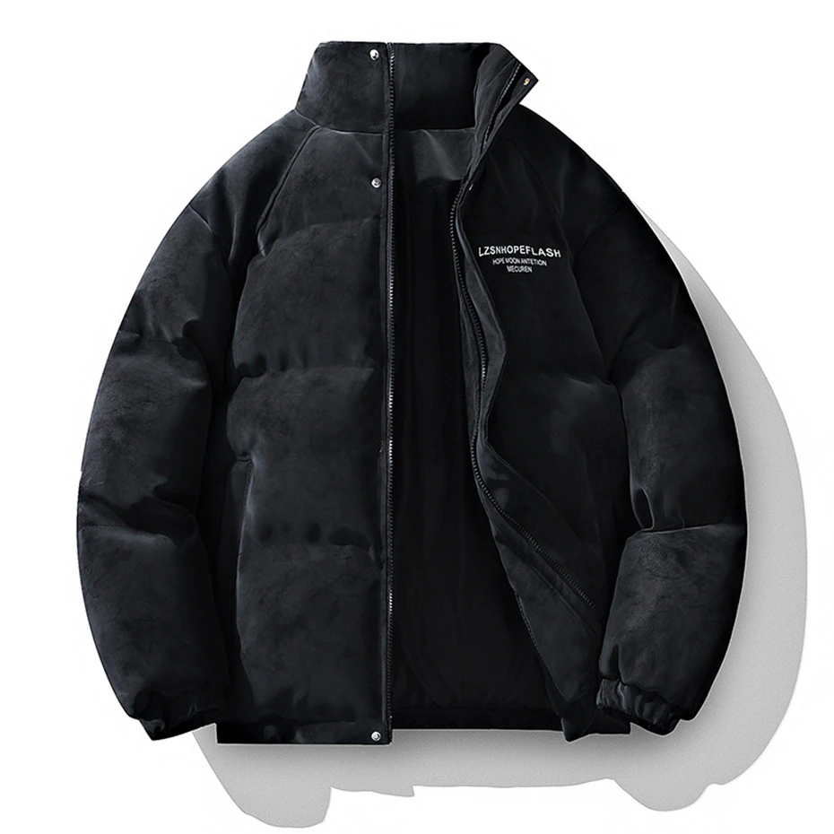 Winter Padded Jacket Men Thick Parkas Fashion Casual Vintage Padded Coats Stand Collar Parkas Male