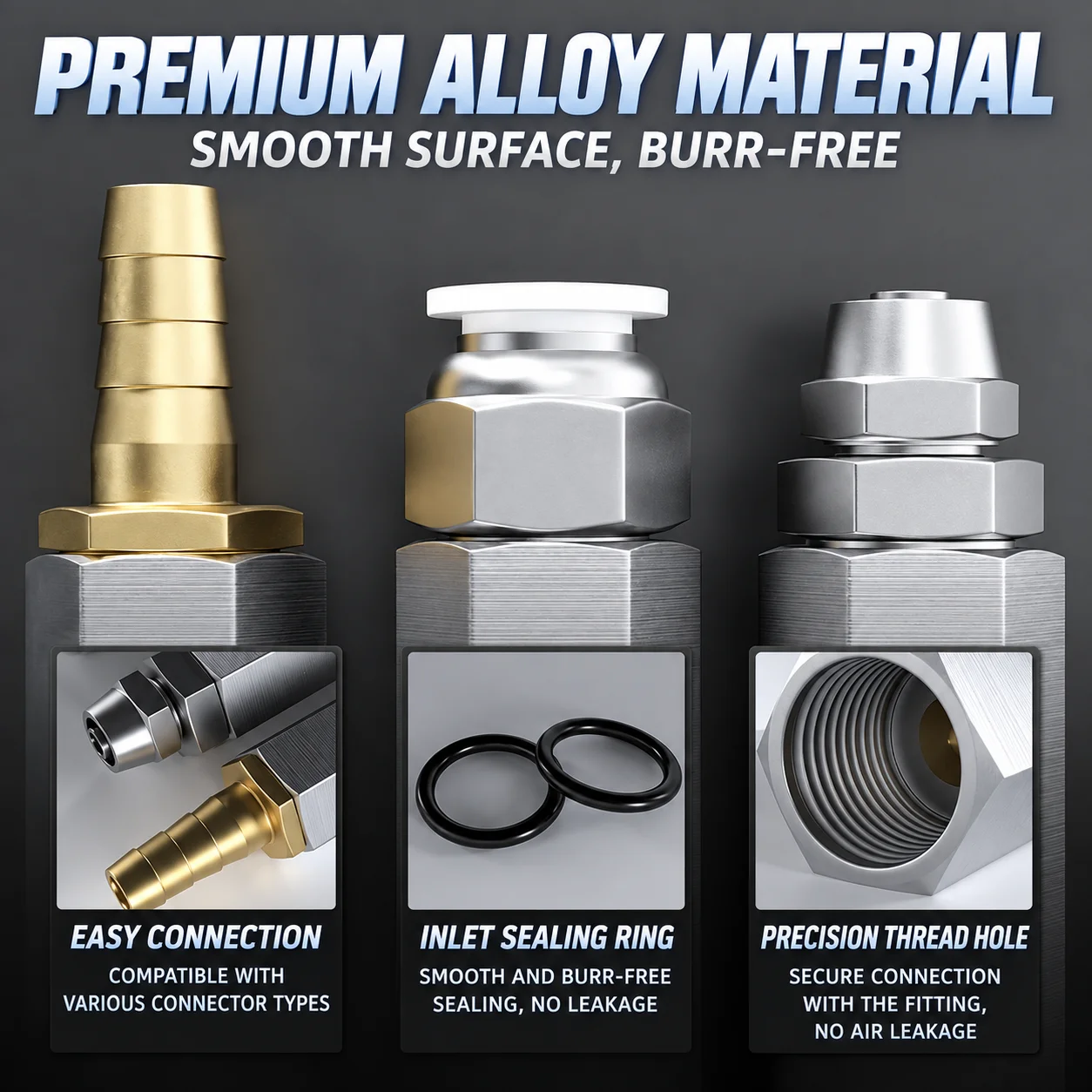 Magnetventil Air Check Valve 6mm 8mm 10mm 1/4 OD Hose One Way Valve Air Gas Single Way Brass Valve Air Compressor Pipe Fitting Adapter Gas und Kraftstoff — Detail 1
