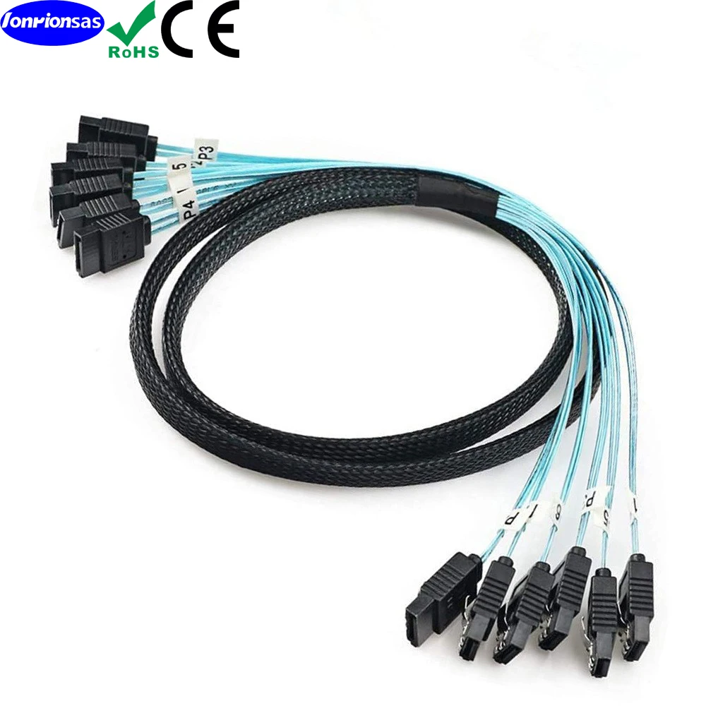 LONRONSAS#SATA-III Cable 6Pcs/Set-12Gbps-SATA Replacement for Bitcoin Computer-Server CD DVD Drives Raid HDD-SSD Data Cable