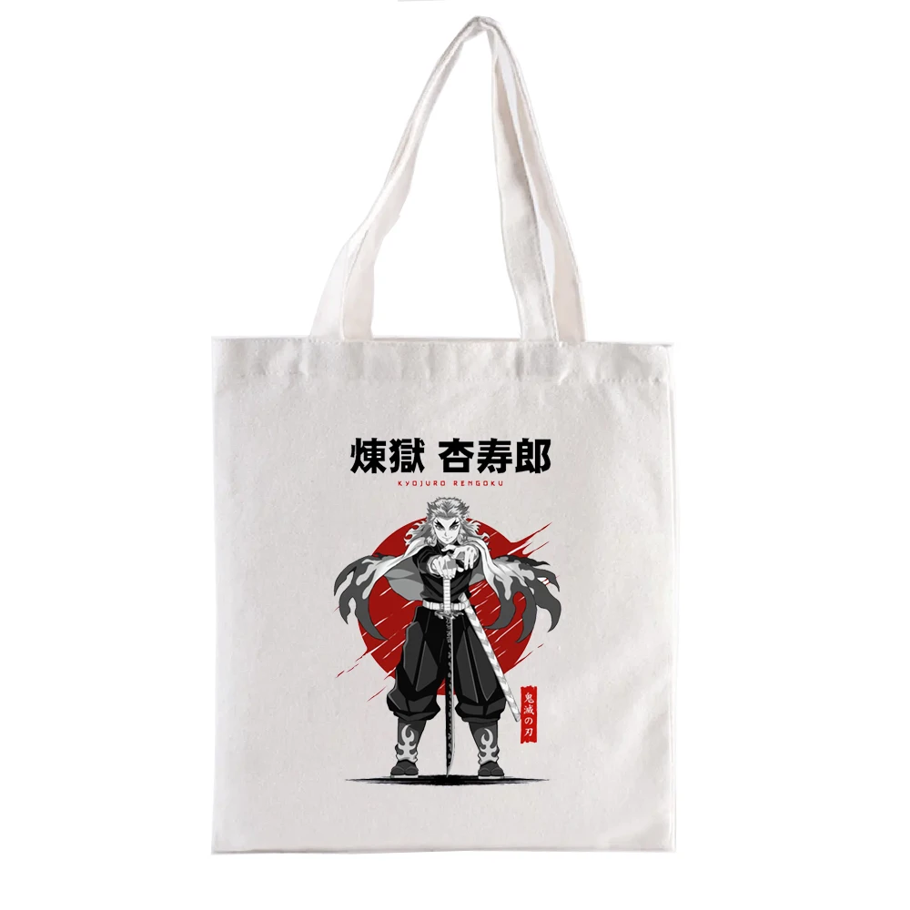 Breath of Water Graphic Tote Bag Demon Slayer Print Shoppong Bags Totebag Handbags Women's Handbag Shopper Casual Totes Fashion