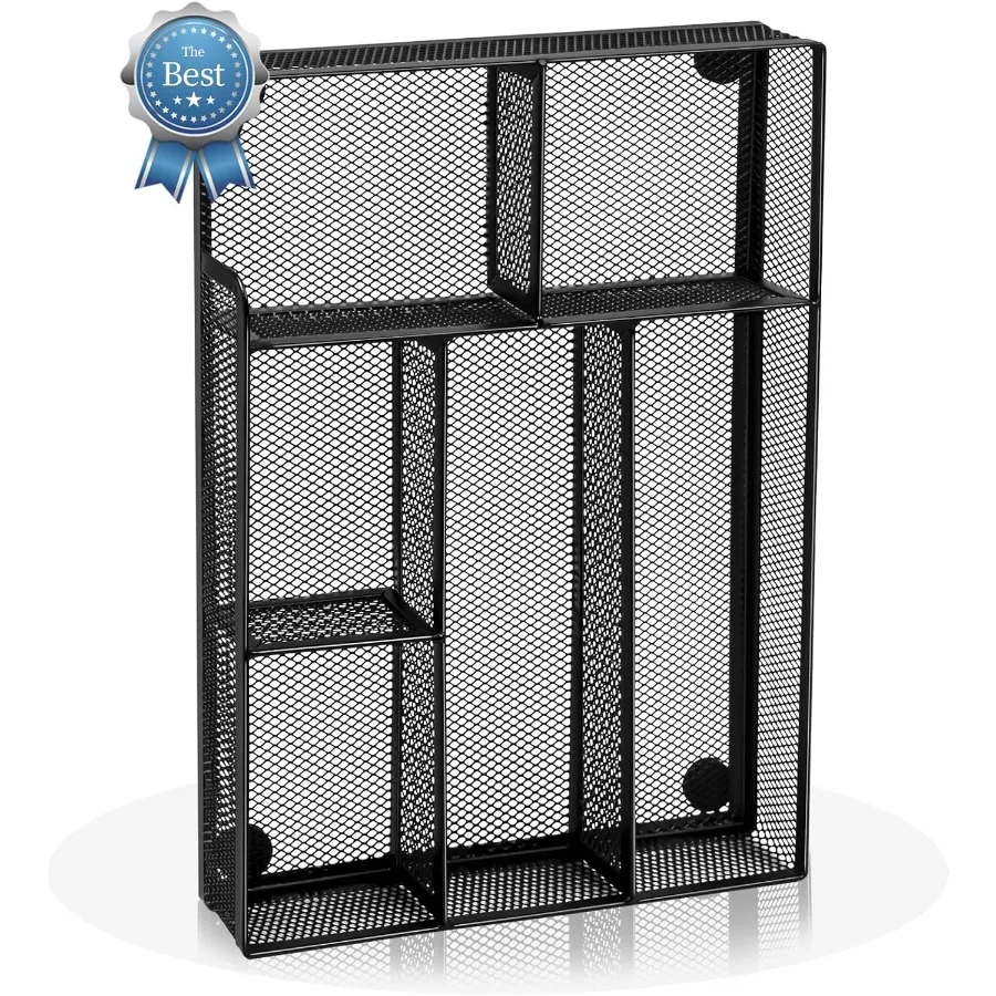 

Desk Drawer Organizer Office Drawer Divider Organizer Tray with 6 Compartments Metal Mesh Desktop Organization and Accessories