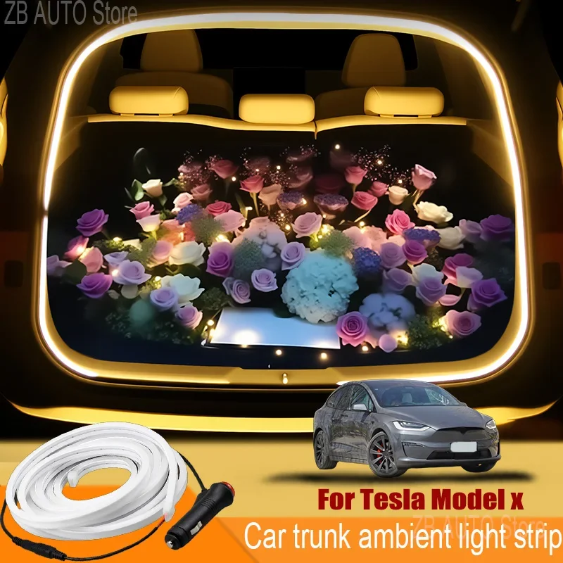 

For tesla Model x Automobile trunk ambient light automatic sensing car interior lighting with accessories