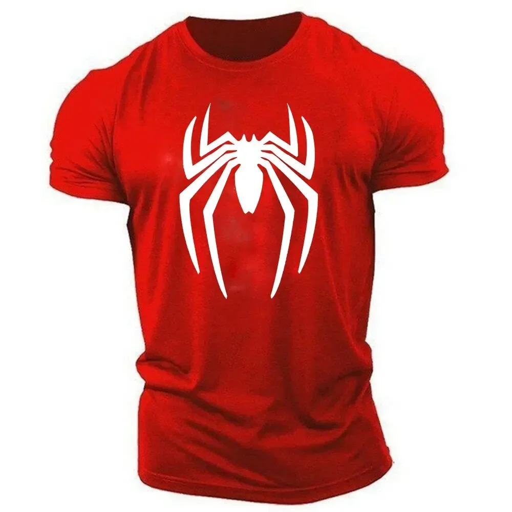 Seasonal Fashion Outdoor Casual Sports 3D Spider Printed T-Shirt Adult Men\'s Round Neck Short Sleeve T-Shirt Loose Comfort