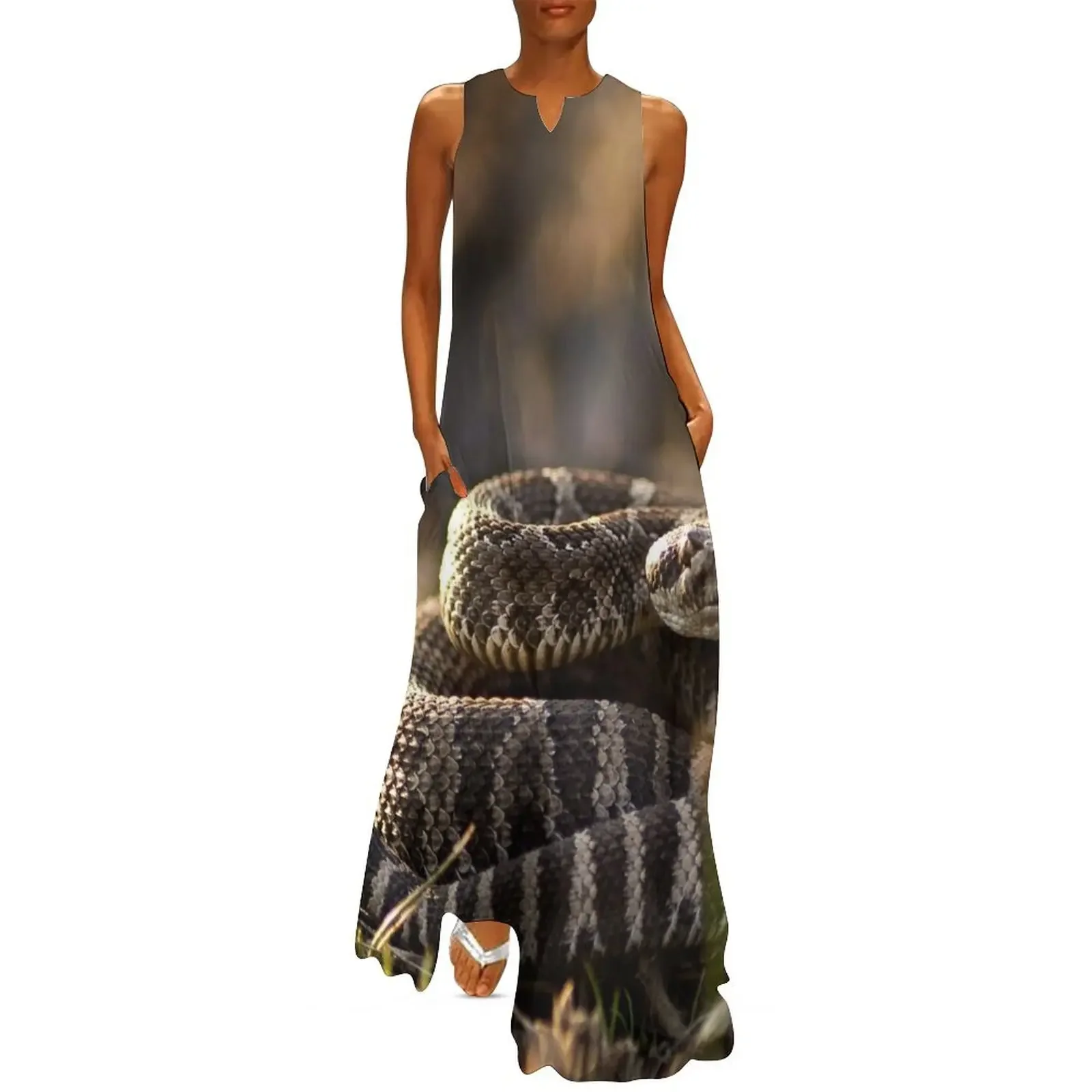 

Rattlesnake Ready to Strike Long Dress Dress women Clothing Dress