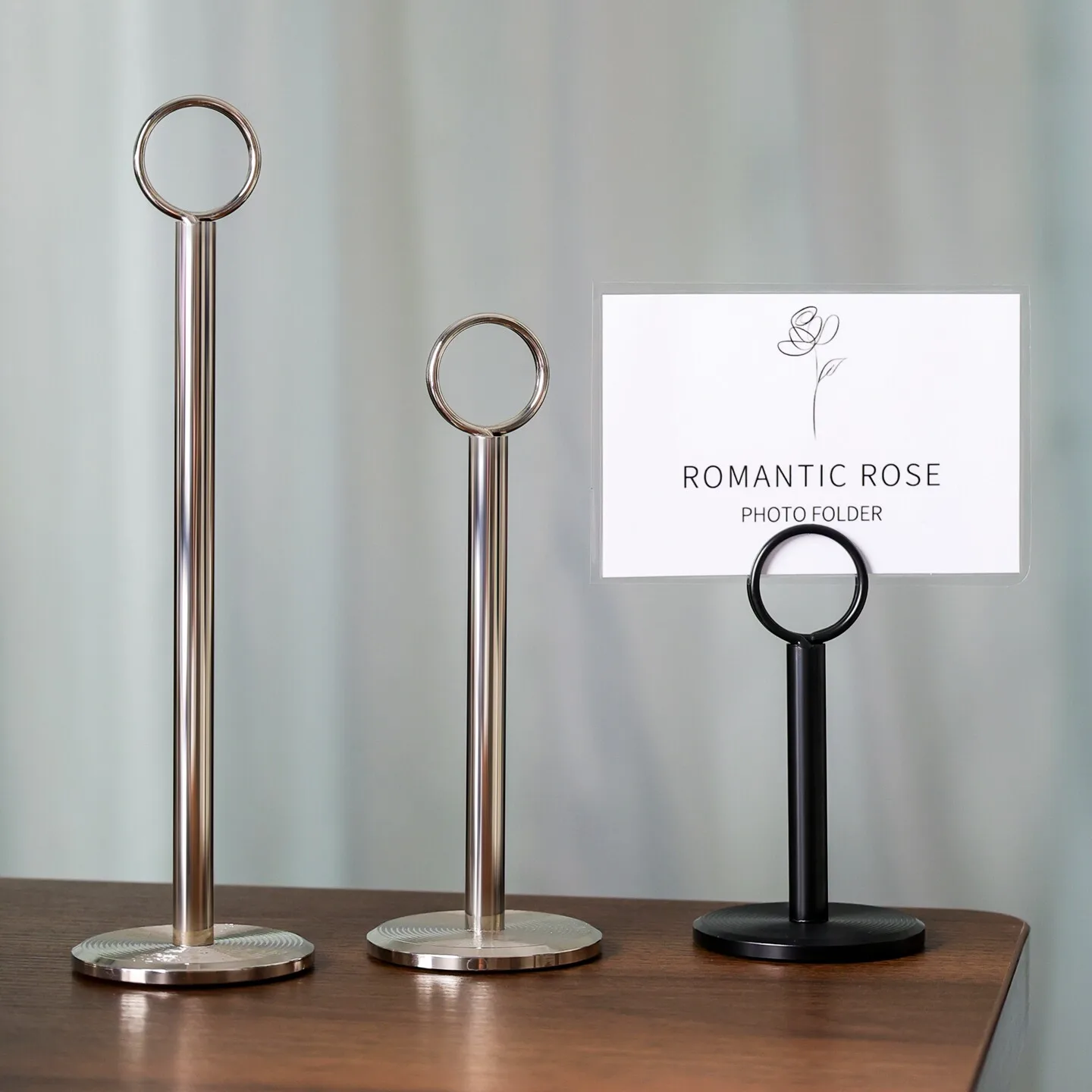 5 PCS Stainless Steel Table Place Card Holder Tabletop Menu Holder Wedding Table Number Menu Holder Clip Recipe Reserved Holder