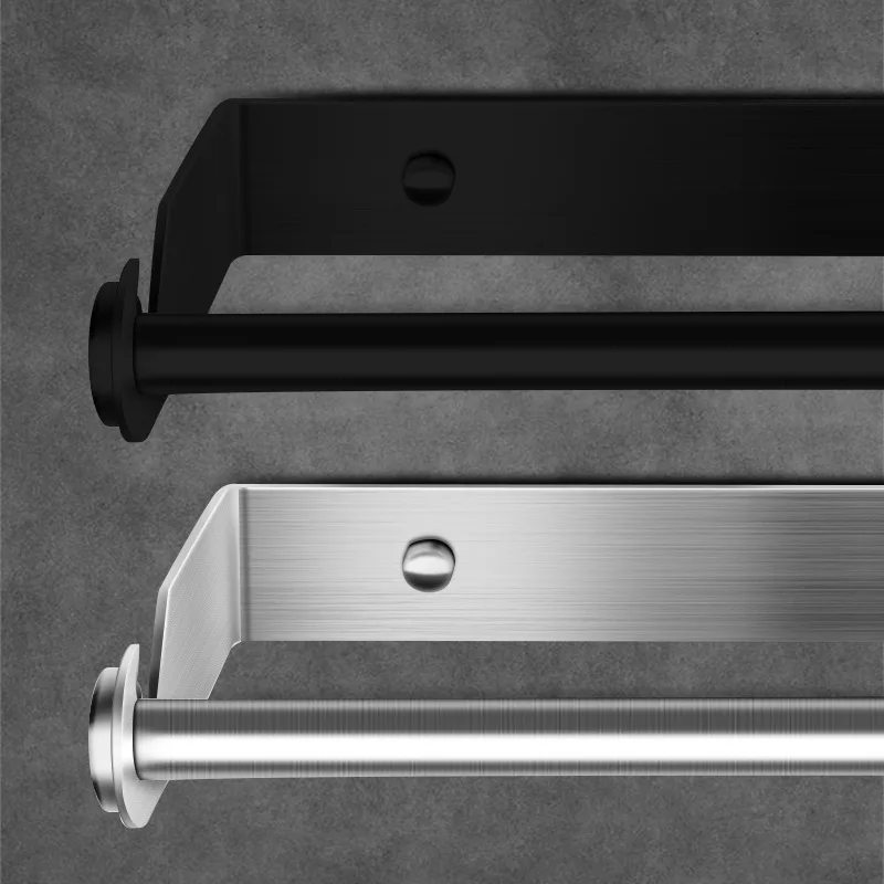 304 Stainless Steel Paper Towel Holder Punch-Free Towel Rack Wall Mounted Roll Paper Stand for Bathroom Kitchen Wipes Hanging