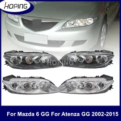 Hoping 2PCS Front Headlamp Light Assy Halogen For Mazda 6 GG For Atenza GG 2002-2015 Front Bumper Head Lamp Headlamp