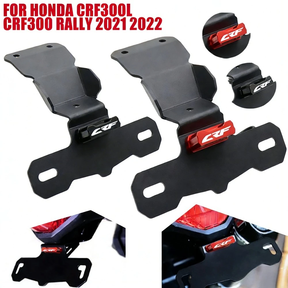 

Motorbike Rear Registration Bracket Tail Tidy License Plate Holder Frame LED light For Honda CRF300L CRF 300 L Rally 2021-2024