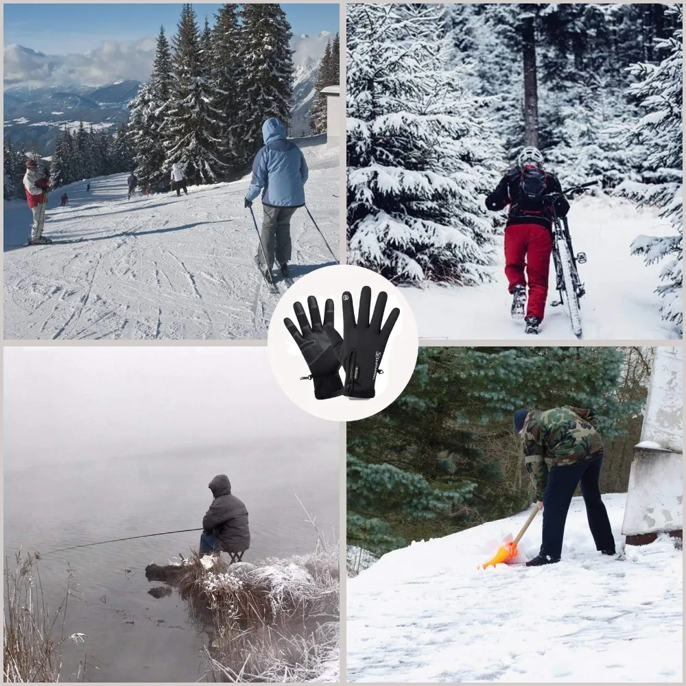 

Мужские велосипедные перчатки, зимние перчатки для рыбалки, водонепроницаемые, теплые, с сенсорным экраном, ветрозащитные, для пешего туризма, катания на лыжах, велосипедные перчатки