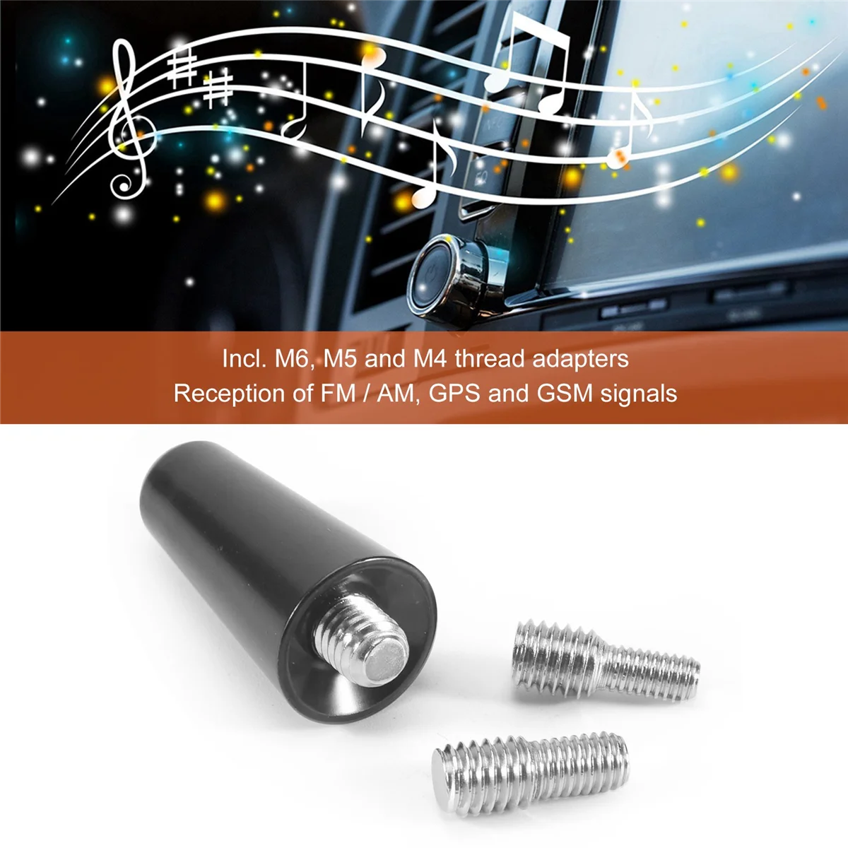 AT77 เสาอากาศ 3 ซม. เสาอากาศหลังคา เสาอากาศเสาสั้น เสาอากาศเสารถอะแดปเตอร์สั้น วิทยุเท้า