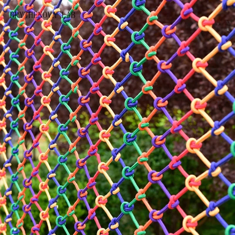 Colorful Nylon Rope Children Safety Net Kindergarten Anti-fall Net Balcony Stairs Guardrail Child Safe Mesh Grid Protective