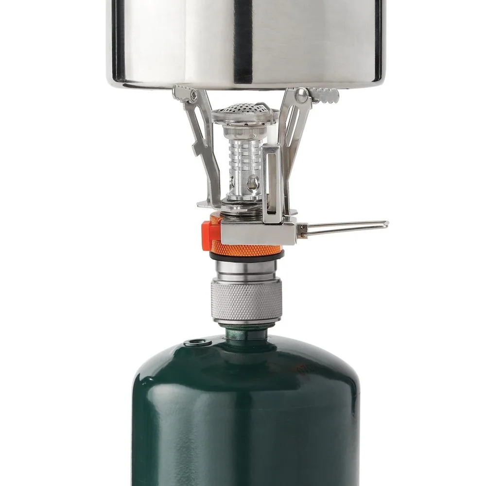 Portable Camping Stove Adapter Stand Set All-in-One Kit Propane Fuel Adjustable Heat Lightweight Compact Outdoor Cooking