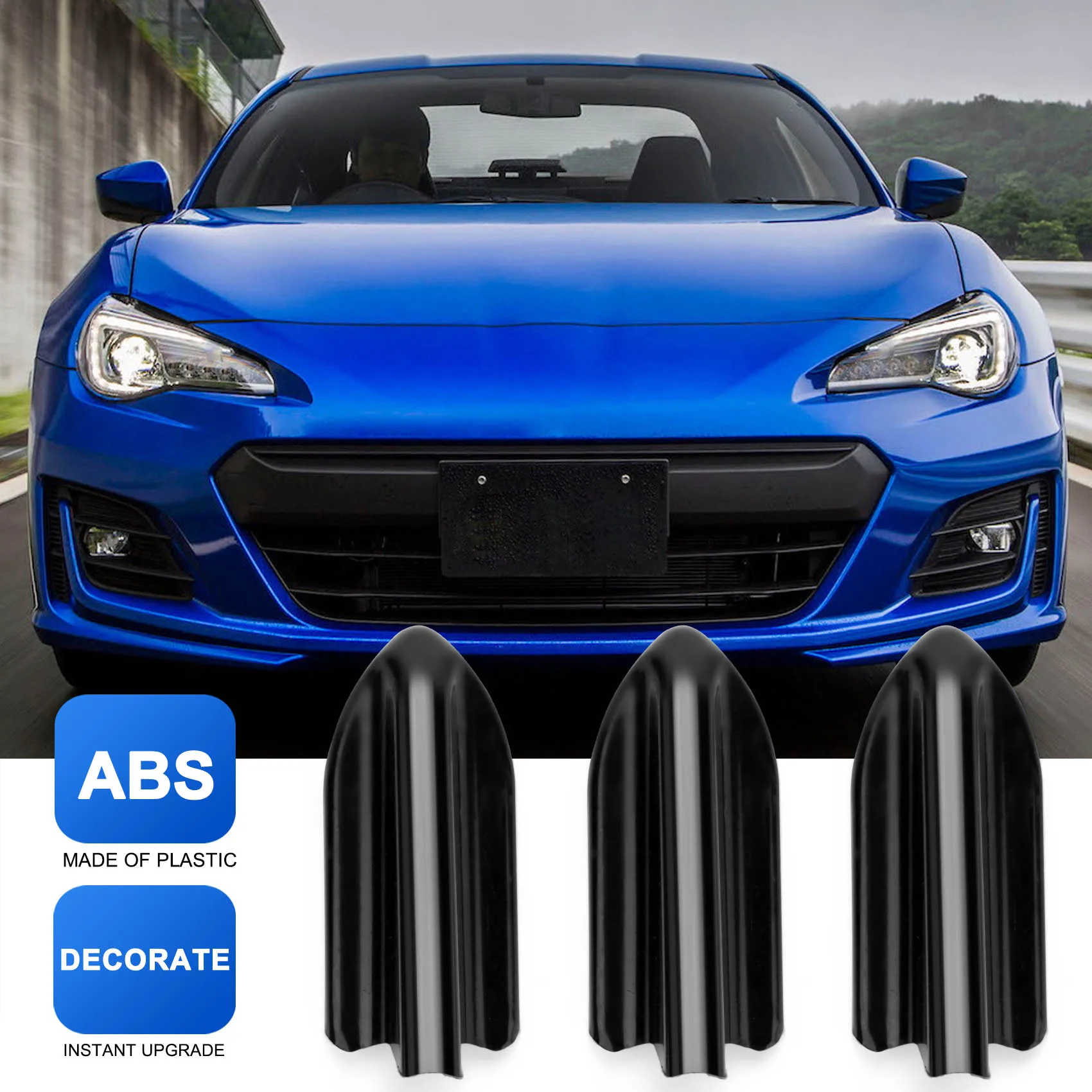 AS-6 個ブラックカー EVO スタイル PP ルーフシャークフィンスポイラーウイングキット渦発生器