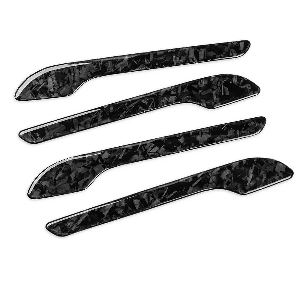 For For For Forged Carbon Fiber Door Handle Cover For For For For Tesla Model 3 Model Y Black Unique Design Scratch Resistant