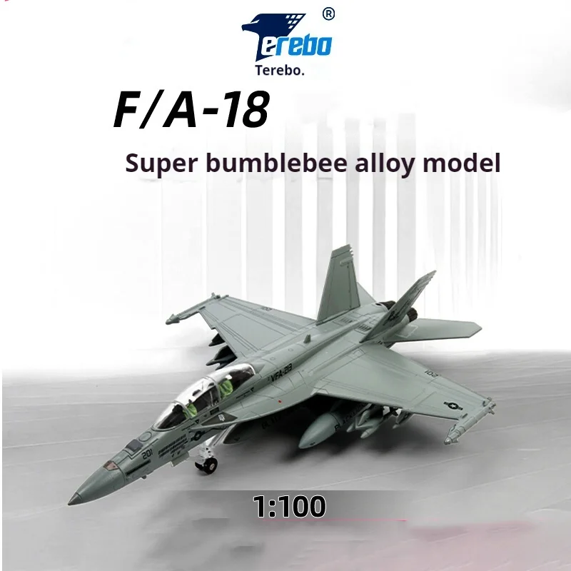 

Terebo 1:100 F18 Super Hornet из сплава, модель самолета, несущий истребитель на основе F/A-18, черный лев, покрытие, настольное украшение, подарок