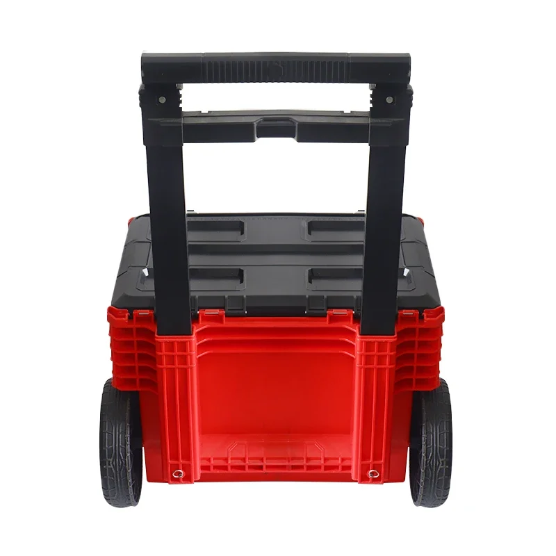 Portable Tool Case with Wheels and Hand Push Feature Pull Rod Toolbox for Easy Mobility