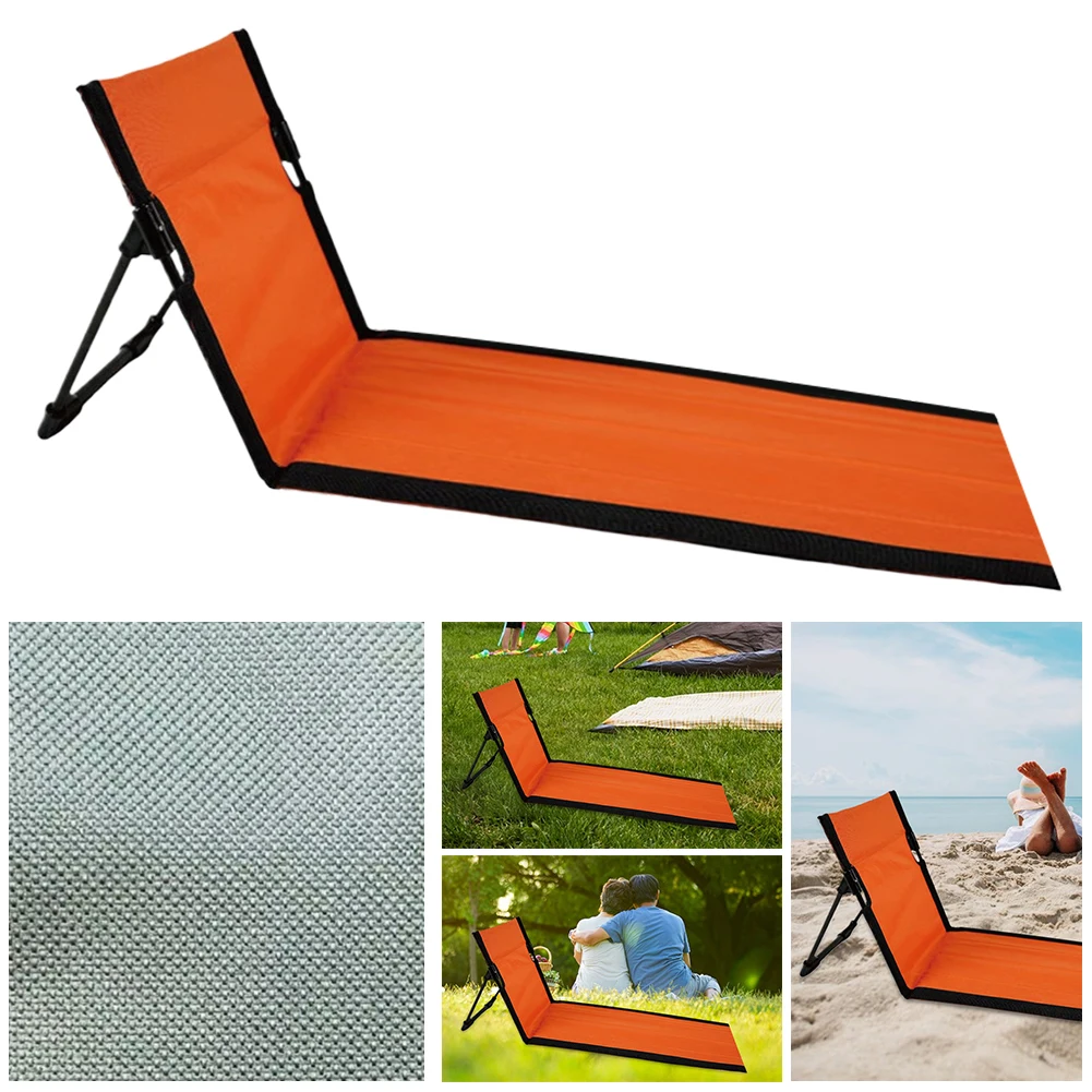 Portable Folding Seat Without Legs Lightweight Camping Chair with Backrest Beach Lounger for Park Lawn Picnic Single Lazy Chair