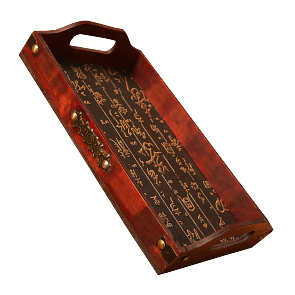 

Wooden Premium Wood Material Healthy Environmentally Friendly Storage Tray Tea Cup Plate Serving Snack Fruit Display Home Retro