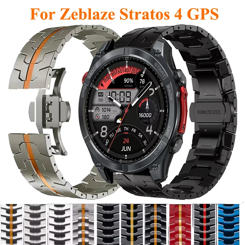 

Металлический ремешок-браслет 22 мм для Zeblaze Stratos 4 3 2 GPS Correa Band для Zeblaze Vibe 7 7 Pro 7 Lite/GTS 3 GTR 3 Pro Btalk 3 Plus