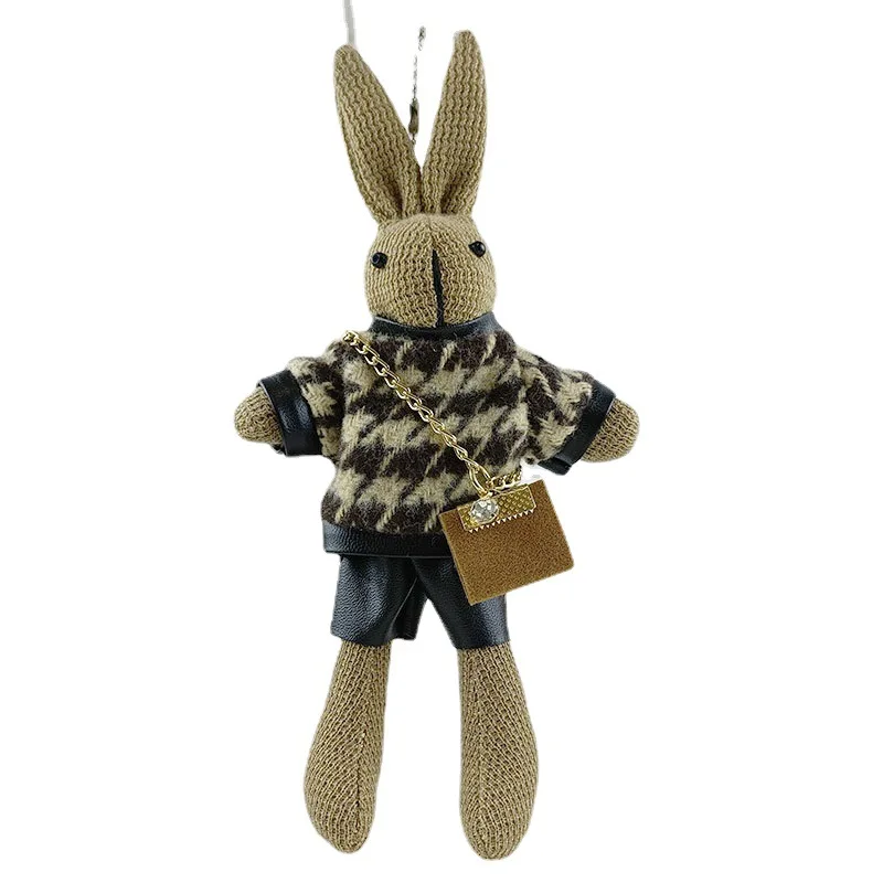 Rabbit Plush Pendant Cute Keychain Doll Toys Animal Full Filling Decorate Exquisite Bunny Rabbit Stuffed Plush Toy for Kids Gift