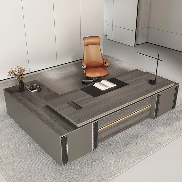 

Big Boss Простой современный элитный генеральный директор-менеджер Офисная мебель Комбинация стола и стула Большой