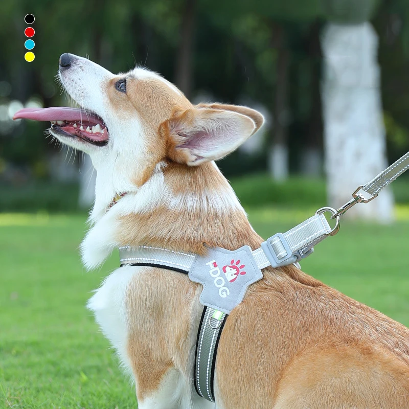 Coleira para animais de estimação em forma de Y, cinta peitoral para cães, colete reflexivo ajustável, tipo à prova de explosão, coleira para caminhada de cães pequenos e médios