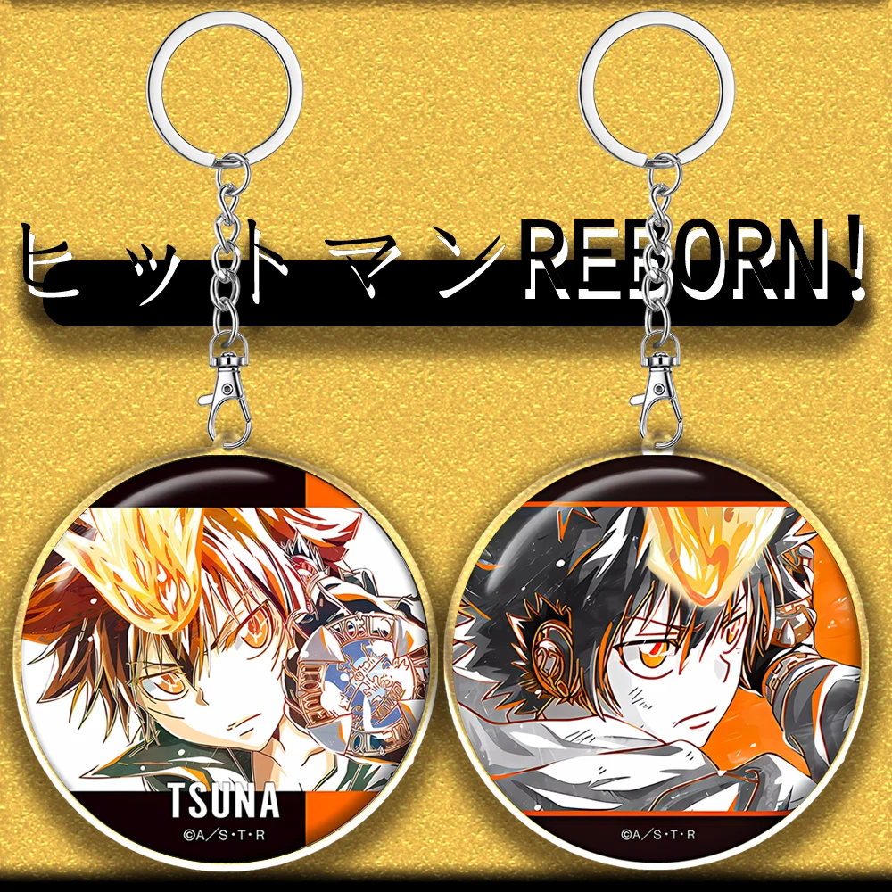 12cm Katekyo Hitman Reborn Acrylic Sawada Tsunayoshi Keychain Acrylic Double-sided Patterned Pendant Children's Holiday Gifts