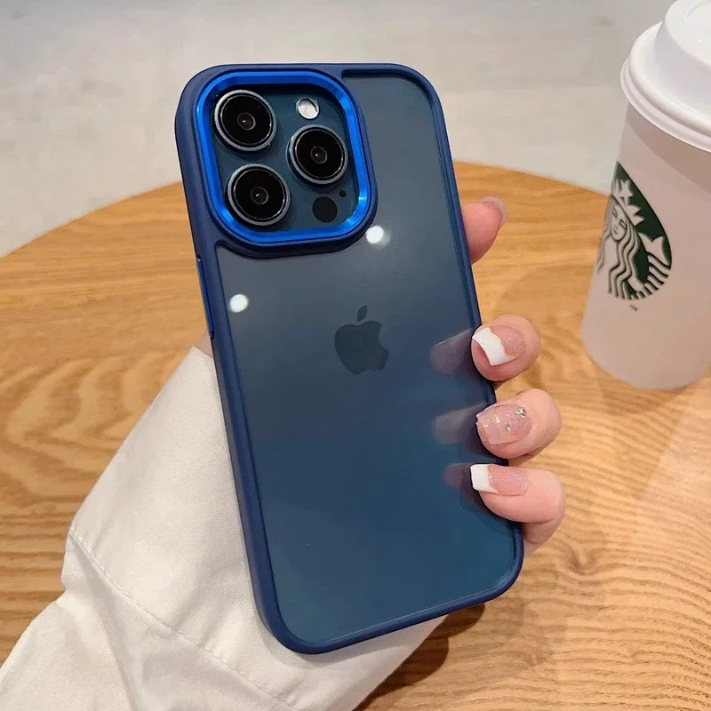 Luxury Transparent Phone Case For iPhone 11 12 13 14 15 16 17 Pro Max Plus Air Clear Shockproof Bumper Cases Cover - náhled 6