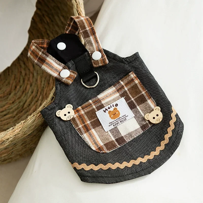 

Summer Dog Denim Skirt Dog Dress Puppy Luxury Clothing Pet Suspenders Skirt Chihuahua French Bulldog Dog Jeans Clothes Cat Vest
