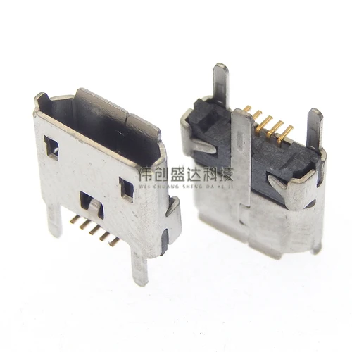 Imagen 2 del producto MICRO mini USB Vertical de 5 pines hembra conector de 180 grados puerto USB en línea 5P puerto de carga enchufe de alimentación de parche Vertical