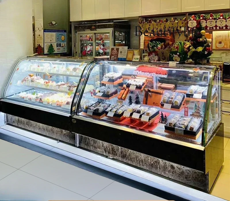 Cake shop refrigerated display cabinet, fruit deli dessert fresh-keeping cabinet