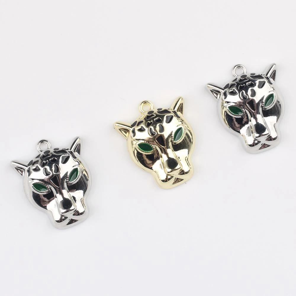 

10 шт., простые милые подвески в виде головы леопарда с животными, аксессуары для изготовления ювелирных изделий, серьги, ожерелье, браслет, ручная работа, сделай сам, модное ремесло