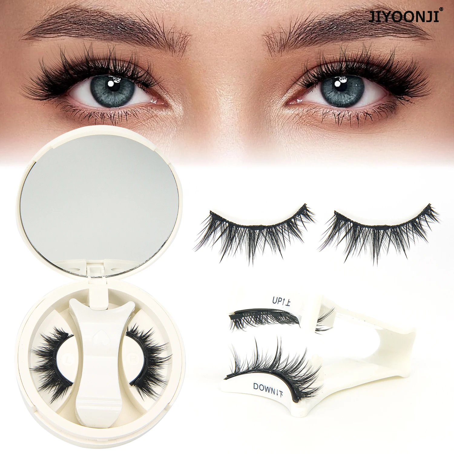 رموش مغناطيسية مع أداة توزيع رموش مغناطيسية سميكة ونحيلة لا حاجة إلى غراء رموش قابلة لإعادة الاستخدام ناعمة وسهلة الارتداء