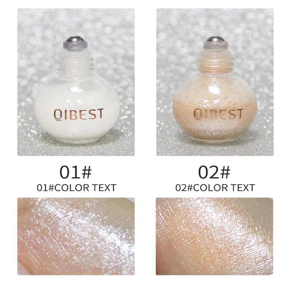 QIBEST Shimmer Liquid Highlighter Illuminator Brighten Contouring Makeup Primer Face Glow Glitter Shimmer Highlight Cosmetics