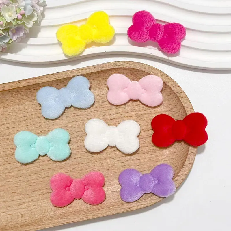 50 Stück Doppelseitige 3,5cm Plüsch-Schleifen-Accessoires für DIY-Puppendekorationen, Schuhe, Socken, Hüte Materialien – Detail 5
