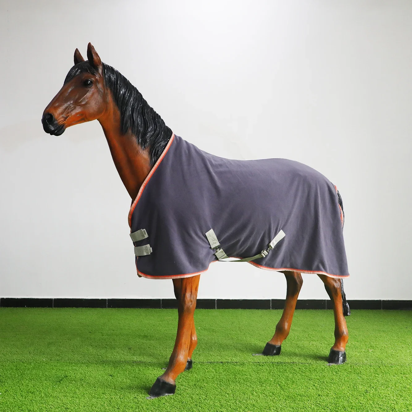 Alfombra de forro polar de caballo suave y cálida personalizada, sábanas de caballo equino baratas para interiores estables, venta al por mayor, novedad de 2024