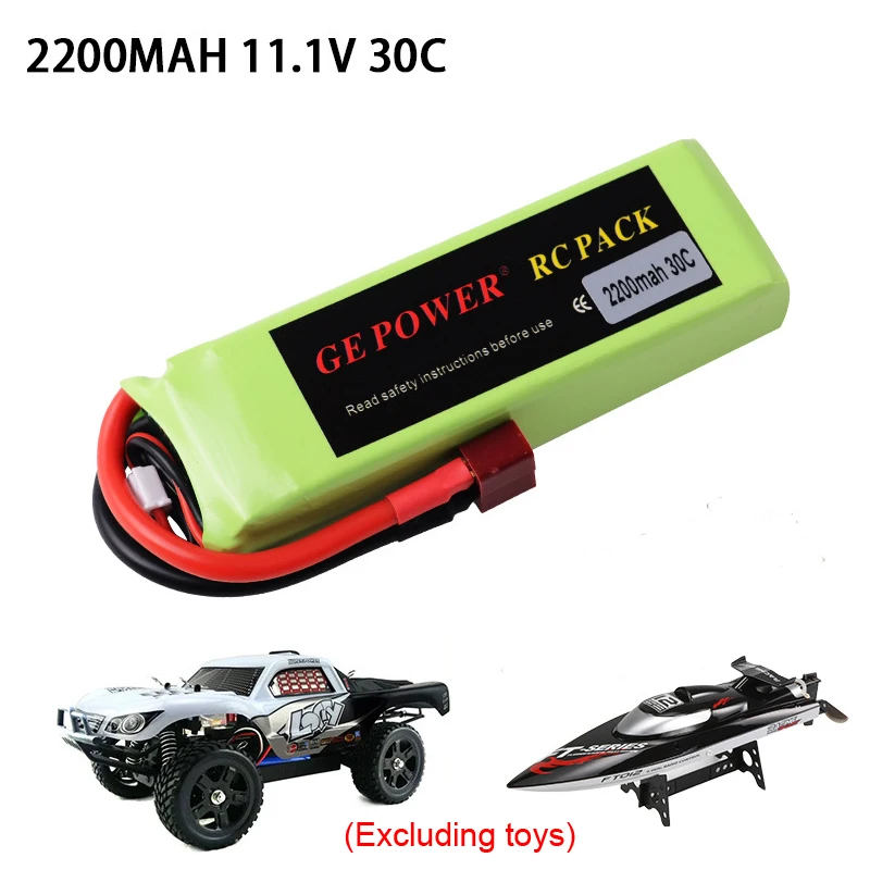 

1/2Pcs 11.1V 2200mAh 30C Li-po battery with USB cable For Flywheel FT012 Huanqi 734 remote control ship battery with T head plug