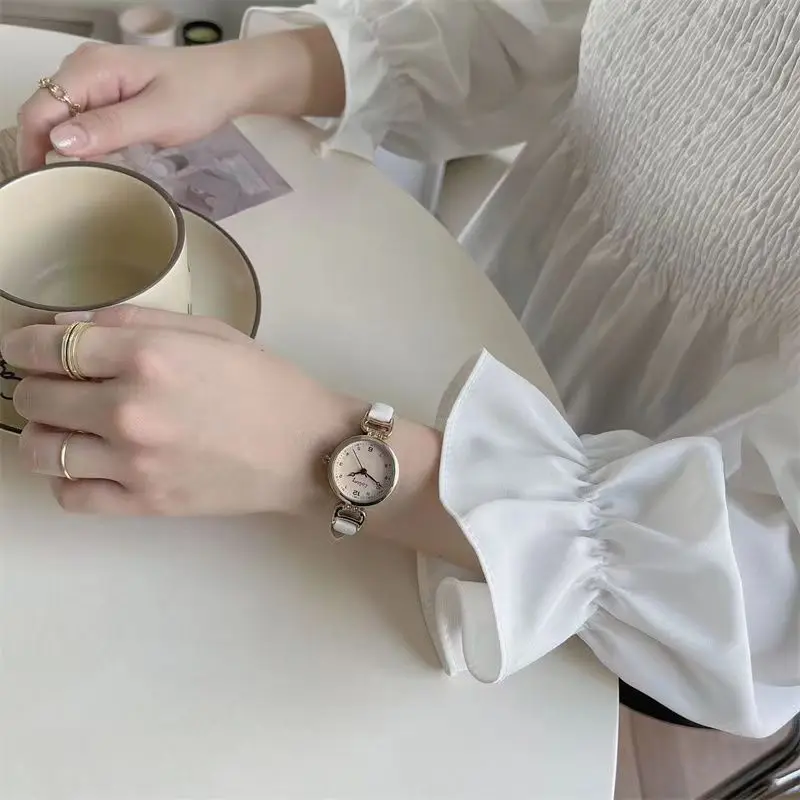 

PU Leather Thin Retro Quartz Wristwatch for Women Girls Gifts Simple Women's Watches Small Round Ladies Bracelet Watch