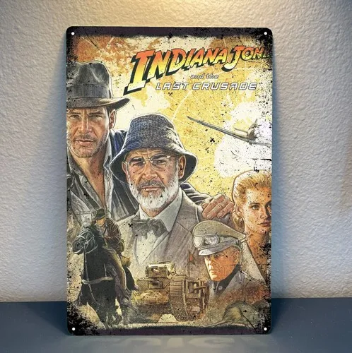 Póster metálico de la película Indiana Jones y la última cruzada - Placa decorativa