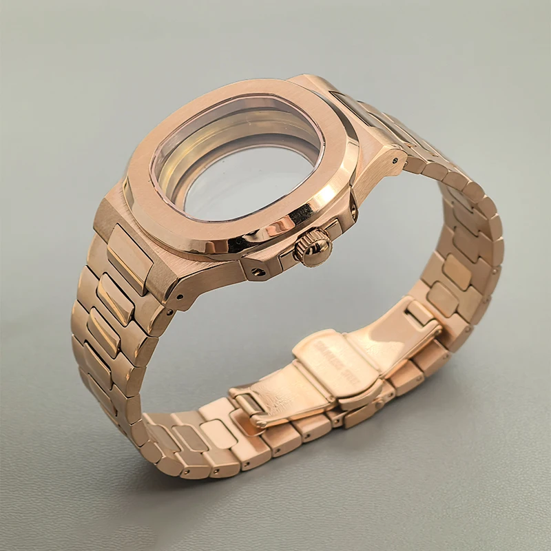 40mm Nautilus Watch Case NH35 Case Sapphire Crystal Glass Fit for NH35 NH36 4R35 7S Movement Transparent Back Cover Refit Parts