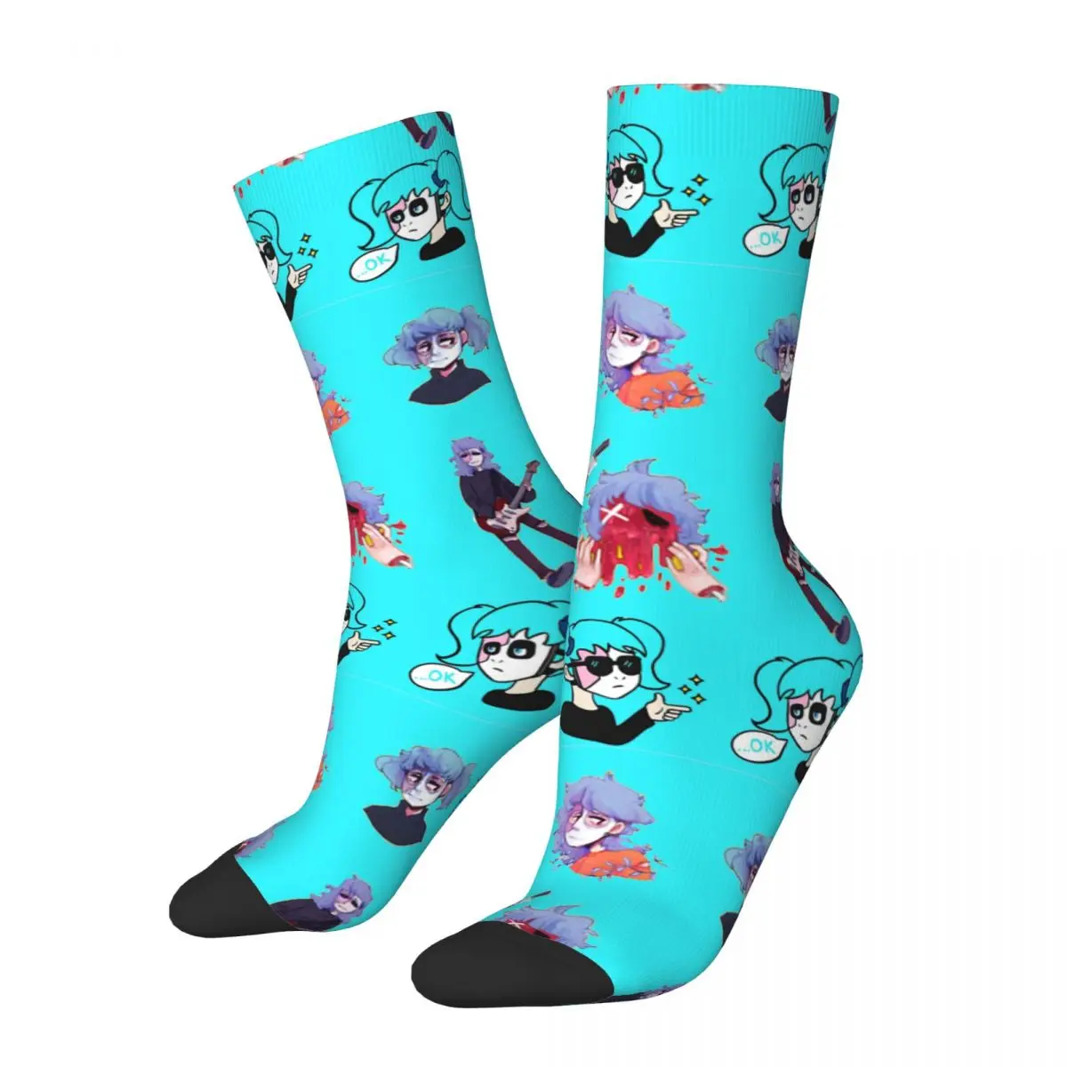 Hip Hop Retro Nice Crazy Men's compression Socks Unisex Sally Face Game Street Style Pattern Printed Funny Novelty Crew Sock