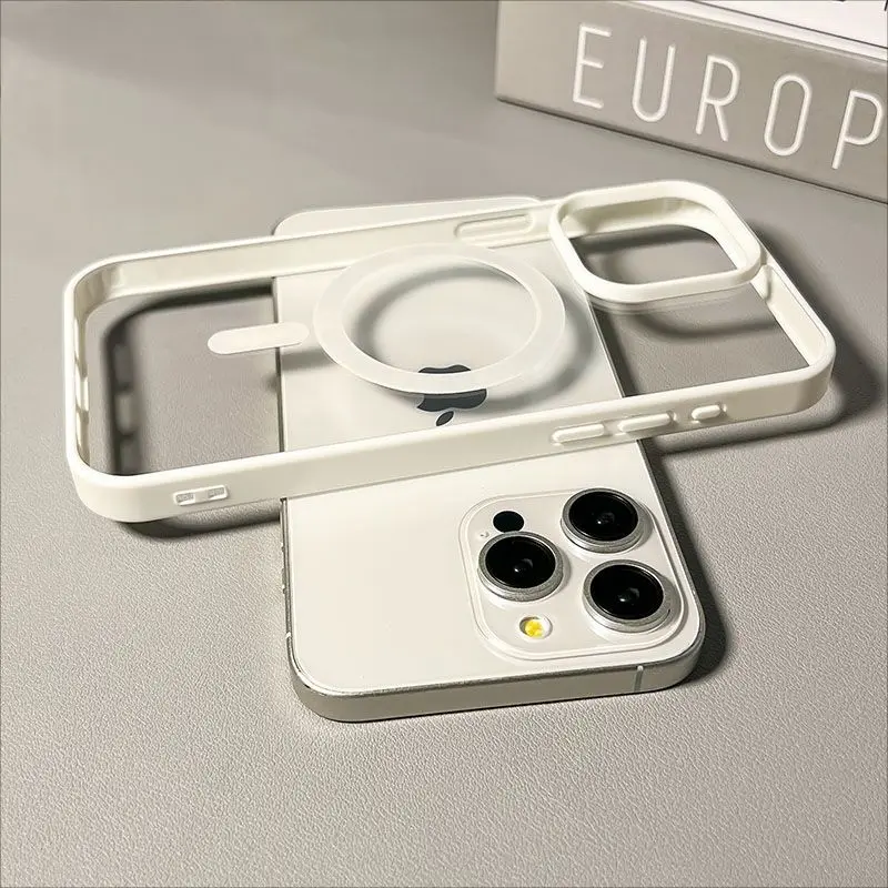 

Luxury Magsafe Transparent Candy Case For iPhone 16Promax 16 15 14 13 12 11 Pro Max Plus Magnetic Wireless Charge Cases Cover