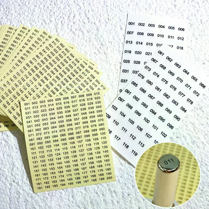 

4Sheets 1/4Sheets Waterproof 1/4 Laser Number Label Stickers for Diy Craft Self Adhesive Nail Polish Lipstick Color Number Tags