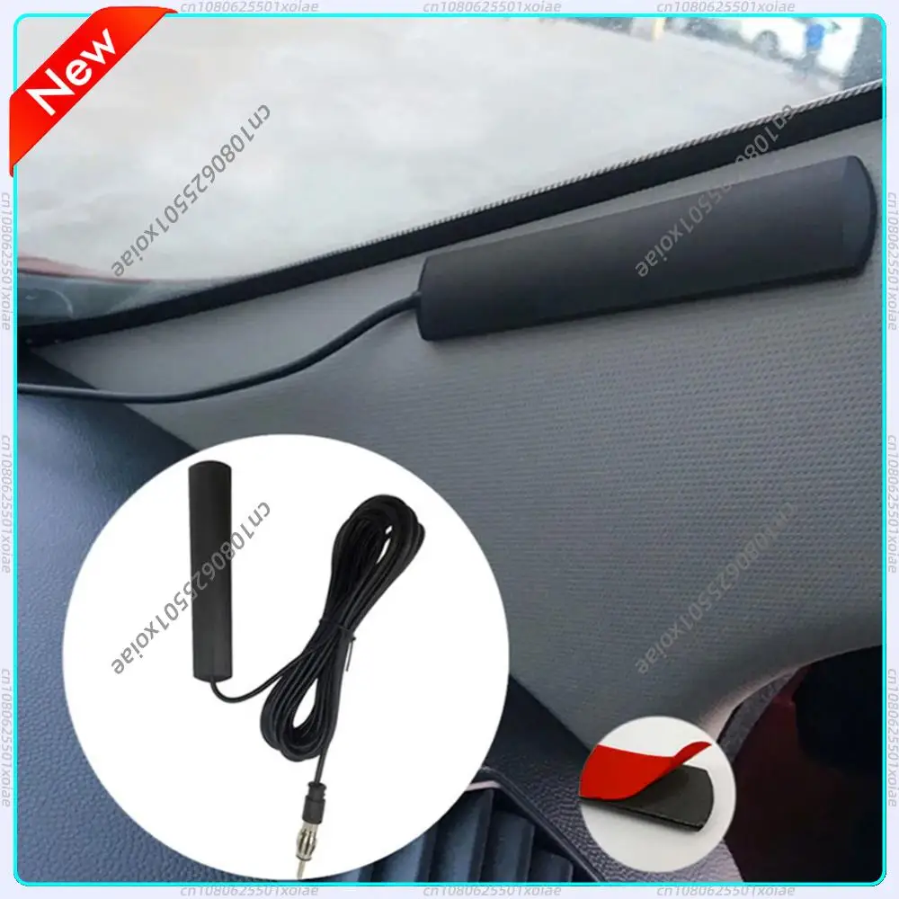 DC 5-12V AM/FM Radio Aerial Car Interior Hidden Amplified Antenna 85-860Mhz Car Radio Patch Aerial for Car Truck Motorcycle Boat